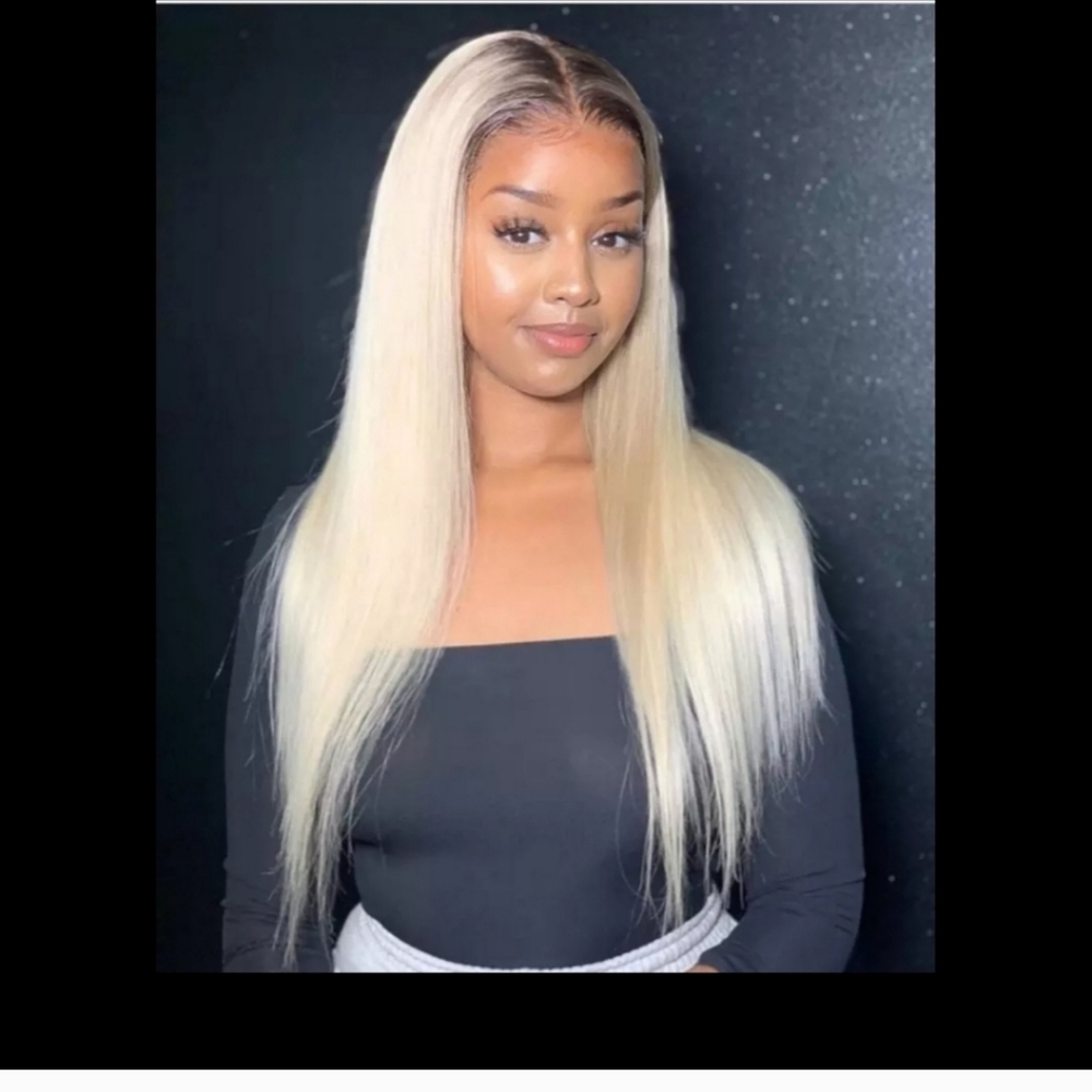 1B/613 Ombre Wig 613 Blonde Straight Wig Malaysian Transparent Lace Front Human